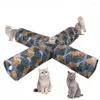 Giocattoli per gatti Gatti Tunnel Pieghevole Pet Kitty Training Interactive Fun Toy Leaf Print Bored Kitten Play Tube