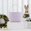 Gift Wrap 20pcs Wholesale Easter Basket Candy Color Tote Bag With Single Handle Seersucker Bucket Huge Storage SN