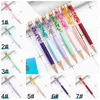 Metal Ballpoints Pen With Flower Student Writing Ballpoint Business Signatures Pen Office School Supplies Festival Gift Pens BH7707 TYJ