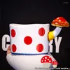 Tasses champignon tasse à café en céramique maison petit déjeuner lait tasse bol bouilloire assiette ensemble créatif peint à la main cadeau personnalisé