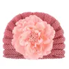 Chapeaux chauds à fleurs de pivoine pour tout-petits, bonnet en laine tricoté de couleur unie, couvre-chef pour bébé, accessoires Photo de décoration de noël