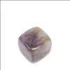 Stone 15Mm Irregar Chakra Crystal Stone Beads Statue Natural Stones Square Cubic Carved Decoration Rose Quartz Healing Room Ornament Dhpfx