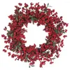 Flores decorativas Christmas Wreath Beautiful Hanging Reutionable Bright Color Fashion Floral Garland Door