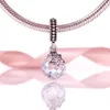 925 Sterling Silver Moon Star avec Clear Cz Dangle Charm Perle Convient aux bracelets de charme de bijoux de style Pandora européen