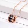 Fashion Necklace Designer jewelry luxury diamond jewellery Platinum Rose Gold chain black Ceramic spring pendant necklaces wedding Gift for Women wholesale