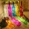 Barra de cordas luzes de fada de natal led fio de cobre garrafa de vinho com cortiça luz corda 5 pçs/lote festa de casamento interior decoração ao ar livre