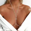 Other DJ Kpop Cross Necklace Collar Belly Waist Chain Bra Chest Grunge Sexy Body Jewelry For Women Niglub Festival Gift 221008