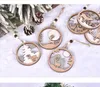 ديكورات عيد الميلاد الإبداعية ثلاثية الأبعاد دمية دمية القلادة الحلي الخشبية الحرف الحرف GWB16147