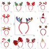 Christmas Hairs Band Party Favor Sequins Reindeer Antlers Ears Headbands For Women Girls Xmas Party Decoration Cosplay Hair Accessories