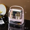 Caixas de armazenamento Cosméticos transparentes Caixa de gaveta portátil Separa Makeup Organizador de desktop à prova d'água Caso de produtos para cuidados com a pele