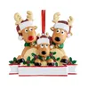 2022 Deer Christmas Ornament اسم عائلة 2-8 المعلقات ديكور ديكور أسماء ديي راتنج الصلب ديكورات شجرة عيد الميلاد جائحة
