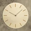 Wall Clocks Simple Modern Silent Non-Ticking Wooden Clock With Wood Pointer For Living Room Kitchen Home Office Housewarming Decor Gift