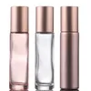 1/3oz 10ml Clear Pink Fragrances ROLL ON GLASS BOTTLE ESSENTIAL OIL avec Metal Roller Ball
