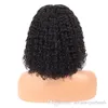 noir court bouclé bob perruque de cheveux humains brésilien avant de lacet vrais cheveux perruques afro-américain pré plumé 360 plein frontal Diva2