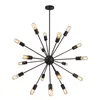 Pendant Lamps Modern Chandeliers Industrial Stair Lighting Fixtures Black Tube Spider Hanging Lamp Living Room Fixture