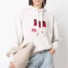 Kadın Hoodies Sweatshirts 23 Isabel Marant Kadın Polar Baskı Elbisesi Fransız Kademeli Kapüşonlu Günlük Gevşek Gevşek Uzun Kollu