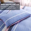 Set di biancheria da letto set di lusso da letto con lamiera piatta e federe super morbido copripiumini traspirante blu king size blu