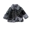 Jacken Kinder PU Leder Dicke Warme Samt Mädchen Pelzmantel Kinder Oberbekleidung Jungen Marke Jacke Windjacke 18m-11T