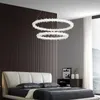 Hanglampen postmodern licht luxe kristallen kroonluchter woonkamer cirkelvormige Noordse restaurant master slaapkamer ring vuurvlieg