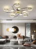 Chandeliers Modern LED Chandelier For Living Room Decoration Indoor Lighting Bedroom Loft Ring Flower Ceiling Lamp Kitchen Gold Hanging