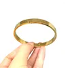 Bangle 1pcs/Lot Dubai Classic Gold Color Bangles Women Girls Plaid Charm Роскошный браслет этнический африка