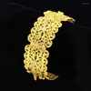 Charm Bracelets Flowers Large Bracelet For Women Gold Color Muslim Islam Middle East Bangle Flower Big With Spring GP Jewelry Trendy