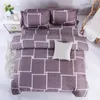 Bedding Defines Soft confortável algodão de veludo quente 4 PCs King Size - Tampa de edredom de quilt Folha de babados planos 2 travesseiros 200x230cm