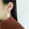 Orecchini a bottone con maschera blu e bianca alla moda, semplici e versatili, con personalità divertente e pendente per ragazza