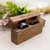 Astucci per gioielli Scatole per anelli per cerimonie nuziali Scatole di fidanzamento in legno con doppio portatore Noce