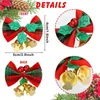 Kerst boog met klokken Xmas Tree hangende mini bowknot ornament nieuwjaar feest huisdecoratie