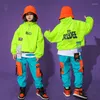 Stage Wear Bambini Costumi di danza hip-hop per bambini Giacca a maniche lunghe Pantaloni hip-hop Abiti Abiti per esibizioni jazz DQS7837