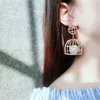 Dangle Earrings Korean Style Bird Cage For Women Fashion Jewelry Drop Earring Exaggeration Personality Party Imitation Pearls Ear Studs