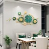 Wandklokken mode creatieve digitale klok woonkamer luxe metalen kunst hangende horloge Chinese stijl