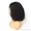 noir court bouclé bob perruque de cheveux humains brésilien avant de lacet vrais cheveux perruques afro-américain pré plumé 360 plein frontal Diva2