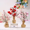 Flores decorativas Charming Desktop Tulipe Fake With Lamp Day das mães Presente atraente Planta artificial Love Heart Ornament for Party