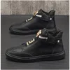 Schuhe Winterstiefel Herren Casual Herren Weiß Gothic Herren Sneakers Plateauschuhe Leder Schwarz