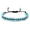 Gros 4mm tissé perles Bracelet résine ambre coloré naturel Turquoise pierre corde noire tissé réglable Bracelets