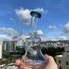 7inchs donkergroene glazen Bong Hookahs Recycler DAB Rigs rookglas waterleidingen met 14 mm banger