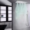 Bathroom Shower Sets Brushed Nickel Thermostatic Head 24 12 Inch LED Rainfall Atomizing Set With Handheld