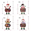 Enfeites de papel janela de porta de papel pendurado pendurar bem -vindo as pranchas de feliz natal decortações de Natal Santa Claus boneco de neve jnb16098