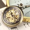 Pocket Watches Vintage Watch Necklace Steampunk Skeleton Mechanical Fob Clock Pendant Hand Winding Men Women Chain Gift