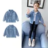 Jackets Kids Denim for Teens Girls Spring Autumn Fashion Outwear Casas de algodão infantil com Pearl Teenagers 221010