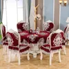 Table de chaise en tissu couvercle dentelle ￠ la broderie chinois europ￩en coussin de salle ￠ manger pour le salon d￩coration caf￩e carr￩e rond nappe