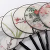 Round Palace Fan Handmade Silk Art Printing Chinese Ancient Hand Fan Dance Performance Wedding Gift Party Decorate GCB16159