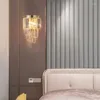 Applique murale moderne Led créative applique lumineuse en cristal luminaires pour chambre salon luxe fumé gris intérieur lampes à la maison