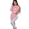 Nieuwste tracksuits Women Brand Sewing Suits Outfit Two Piece Jogging Set Velour Sweatshirt Met Hoodie Pants Suit dames M52#