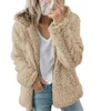 여성 모피 가짜 여성 따뜻한 지퍼 포켓 플란넬 긴 소매 스웨터 풀오버 코트 아웃웨어
