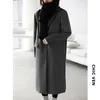 Miscele di lana da donna CHIC VEN Cappotto lungo da donna coreano invernale ispessimento Cappotto monopetto caldo casual e cappotti Top da donna da ufficio 221010