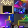 Luzes noturnas RGBIC Glide Wall Smart tuya Music Sync RGB Light Work com Alexa Led Lamp for Bedroom Gaming Room Decoração de casa