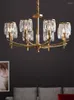 Pendant Lamps Bedroom Living Room Lighting Brass Luxury Crystal Glass Atmosphere Simple Lamp Main Chandelier Duplex Post-modern